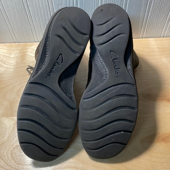 Clarks Bendables Nikki Plaza Genuine Leather Combat Boots - Brown - Picture 7 of 10